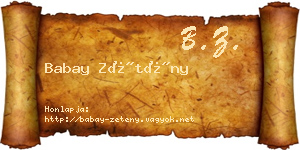 Babay Zétény névjegykártya